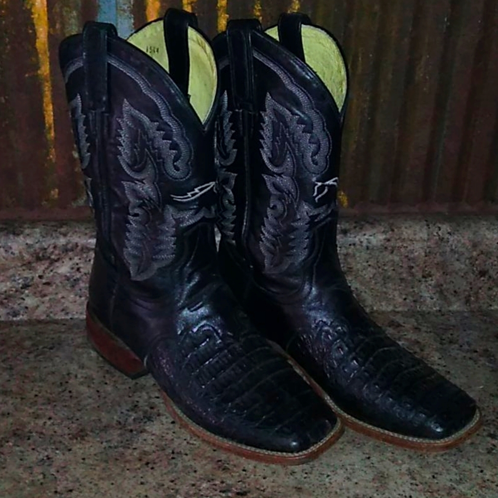 Lagrange leather caiman belly boots